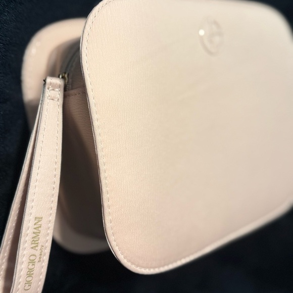 Giorgio Armani Pouch blush pink nude cosmetic toiletry case holder/ wristlet - Picture 6 of 15